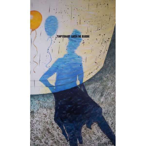 Sidhart schilderij At the foot of the windmill